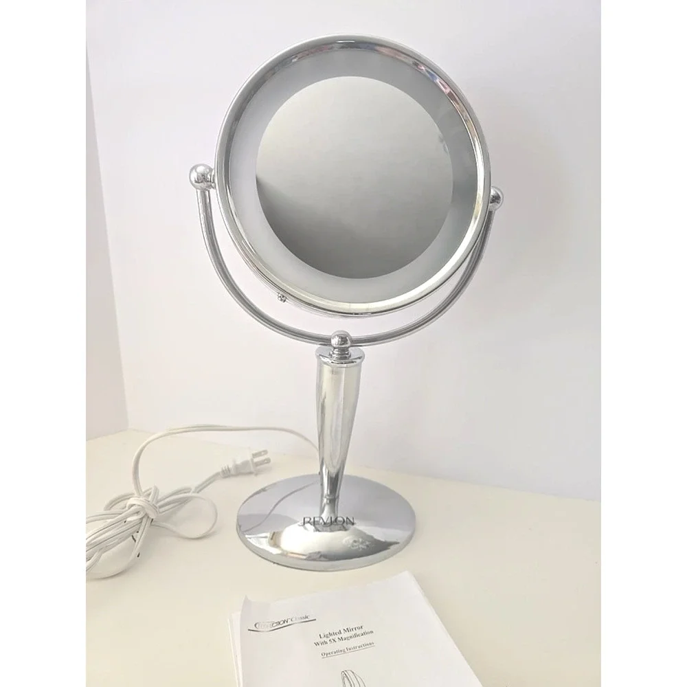 Revlon Lighted Makeup Mirror Dual 5X Magnifying Mirror Chrome